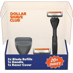 Dollar Shave Club | The Guest Pass Scheerset | 2 Extra Close Refill Cartridges, 1 Handvat (Zwart), 1 Scheermeshoes
