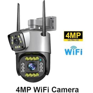 Beveiligingscamera Buiten 4G/WiFi IP Camera 8MP 4K Dual Screen Camara Monitor Smart Home Outdoor Waterdichte PTZ CCTV camera Beveiliging Surveillance CCTV waterdichte camera (Color : 1, Size : 4MP W