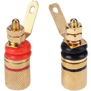 2 stks Vergulde Versterker Speaker Binding Berichten Terminal Banaan Plug 4mm Socket Connector voor Banaan Plugs