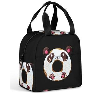 Grappige Panda Donut Lunch Box voor Vrouwen Mannen Geïsoleerde Lunch Tas Herbruikbare Lunch Tote Bag Lunch Container