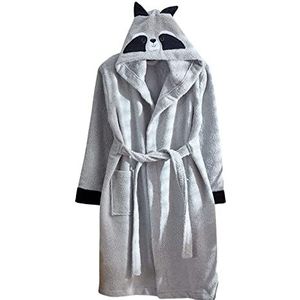 Badjas Kind Jongen Badstof, Superzacht Turkse Katoen, Met Capuchon, Absorberend, Comfortabel, Dikke Kinderbadjas voor Kinderen, Wasbeer, Grijs (3-4 Jaar)