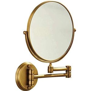 XZKJ Badkamer wandgemonteerde make-upspiegel badkamer opvouwbare telescopische spiegel badkamer wandmontage 3 keer vergroting 20 cm (kleur: antiek)