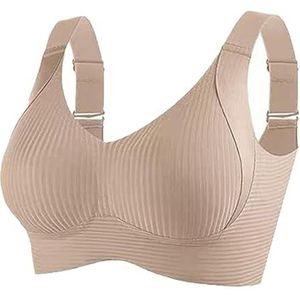 Invisible Lift Bra, Full Coverage Non-marking Bras, Solid Color Adjustable Anti-Sagging Push up for Women (Skin,XL)