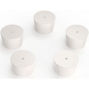 stonylab Massief Rubberen Stoppers met Enkel Gat, 5-Pack 9# Luchtdichte Controle Taps Toelopende Lab Seal Rubberen Stoppers