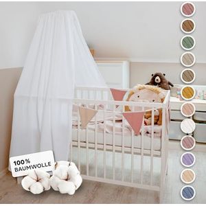 lilimaus Bedhemel babybed [in 12 kleuren] hemel babybed van 100% katoen mousseline - bedhemel meisjes & jongens - hemelbed gordijnen als kinderkamer en babykamer decoratie - babybedgordijn