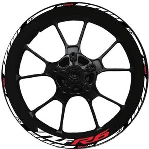 Motorfiets wiel stickers YZF R6 Motorfiets 17 Inch Binnen- en Buitenwiel Velg Naaf Decal Decoratie Waterdichte Hoog Reflecterende Sticker(002)