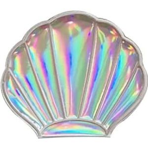 JMORCO Make-upspiegel, 2 stuks, zeeschelp, Mirro, draagbaar, reizen, dubbelzijdig kleden, compacte spiegel, make-upspiegel voor meisjes en vrouwen, cosmetische spiegels (zilver)