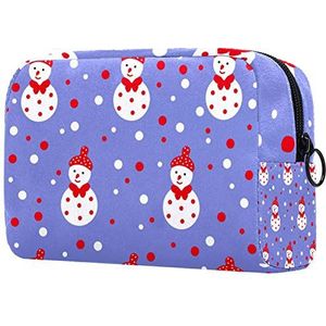 Dames make-up tas Meisje cosmetische tassen Toilettas Organizer etui met ritssluiting Sneeuwpop