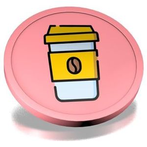 CombiCraft Koffie-To-Go consumptiemunten baby roze - munten met een opdruk van koffiebeker to go - diameter 29 mm - verpakking 100 stuks - handig betaalmiddel voor festivals, evenementen en horeca