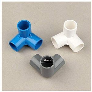 PVC pijp Slang Tee Connector 3 Way Joint 10st Plastic PVC 32mm for Tuinirrigatiestysteem Watering Pipe Adapter Tube Accessoires pijp (Color : Grey, Diameter : Inner diameter 32mm)