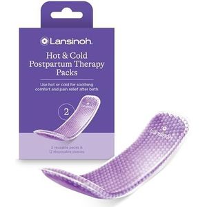 Lansinoh Warme en koude pads voor postpartum Essentials, paars, 2 Count Postpartum Pads