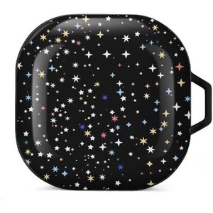 Ruimte sterren oordopjes hoesje compatibel met Samsung hard shell beschermhoes zwart-stijl