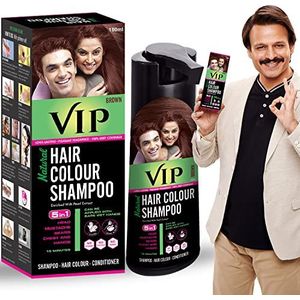 VIP 5-in-1 Hair Colour Shampoo base hair color (180 ml) BROWN