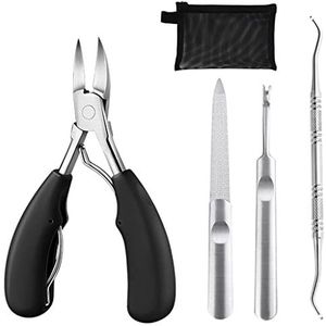 Nagelknipper Set Teennagel Nipper Roestvrij Staal voor Trim Dikke Nagels Mannen Zwart