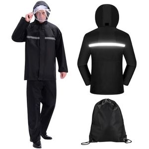 WUERKIYA Lange Regenjas Voor Heren, Waterdicht, Ademend, Met Capuchon, Opvouwbare Regenjas, Herbruikbaar, Unisex Voor Backpacken, Kamperen Buiten, Één Maat