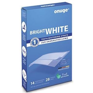 Onuge Bright White Teeth Whitening Strips – bleekstrips voor tandbleken – zonder peroxide – 28 strips voor 14 dagen