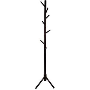 GDSCSKKS Houten kapstok boom, Bevat 8 haken, vrijstaande kapstok Hoed en tas opbergrek (kleur: zwart, maat: 175 cm lang)