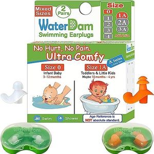 WaterDam Zwemmen Oordoppen Ultra Comfy Grote Waterdichte Zwemmen Oordopjes Voorkomen Zwemmer Oor (Maat 0+1A: Zuigelingen Babies Peuters 3-18 maanden (Helder Oranje))