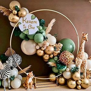 Safari Ballonslingerset, jungle party ballonslinger, set tropische palmbladeren voor verjaardag, babyshower, decoratie
