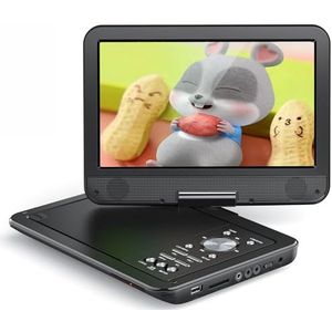 YOTON 10,5"" Portable dvd speler met 12,5"" HD-zwenkscherm, autolader van 1,8 m lang, Dubbele stereoluidsprekers, ondersteunt 4-6 uur afspelen en USB/SD-kaart/Sync-TV [Blu-ray niet ondersteund]