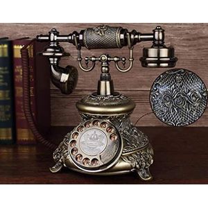 Vintage telefoon, Retro telefoon, Europese roterende thuistelefoon(Bronze)
