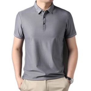 SDFGH Poloshirt Met Lange Mouwen Merkkleding For Heren Business Casual T-shirt Herentops (Color : Argento, Size : 4XL code)