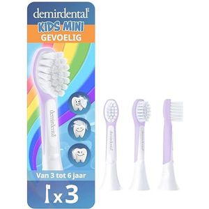 3 stucks demirdental for Kids Opzetborstel geschikt voor Philips Sonicare sonische tandenborstels voor kinderen vanaf 3 jaar, HX6033 HX6034, Mini, Lilac
