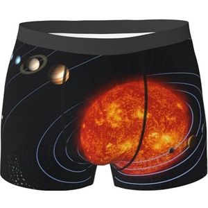 ZJYAGZX Outer Space Galaxy Zonnestelsel Print Heren Zachte Boxer Slips Shorts Viscose Trunk Pack Vochtafvoerend Heren Ondergoed, Zwart, M