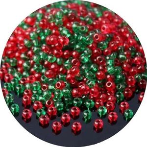 2/3/4 mm transparant glas rocailles kleurrijke ronde spacer kralen voor doe-het-zelf sieraden armband maken accessoires-rood groen serie 8-4 mm 144 stuks