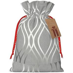 Zilveren Geometrische Figuur Print Xmas Wrapping Voor Allerlei Vakantie Trekkoord Kerstcadeau Zakken Assortiment