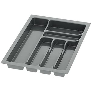 sossai® Divio bestekbak voor laden 40 cm | breedte 33 cm x diepte 49 cm | kan op maat gesneden worden | met 6 vakken | kleur: antraciet | besteklade organisatiesysteem