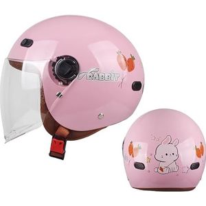 Motorfiets kinder 3/4 retro helmen, vintage open helm for 2-14 jaar for elektrische scooter, go-kart, crossmotor, kinderen(A07)