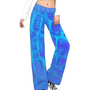 Blue Dragon Skin Damesbroek, casual broek, elastische taille, loungebroek, lange yogabroek, rechte pijpen
