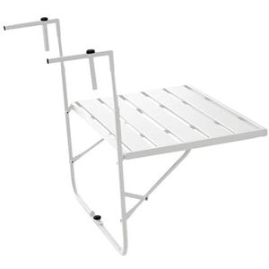 Heyijia Opknoping klaptafel, balkon reling bureau, opvouwbare balkontafel om op te hangen aan reling, metalen balkontafel voor terras, terras, balkon, binnen en buiten