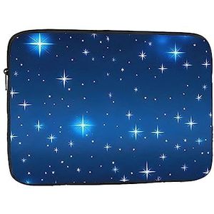 Blauwe ster patroon draagbare laptop binnenzak - gemaakt van hoge dichtheid Oxford doek, zakelijke kantoorbenodigdheden voor mannen en vrouwen. 40 cm