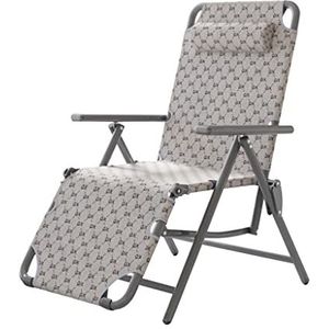 GEIRONV Rocker Fauteuil, Tuinmeubilair Opklapbed 10 Posities Verstelbare Stoel Strand Zwembad Patio Camping Ligstoel Fauteuils (Color : Khaki, Size : Without pad)