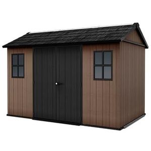 Keter Tuinhuis Newton 7511/1175, natuurlijke houtlook, deuren en ramen, draaibaar, bruin, 6,5 m², 230 x 350 x 246 H cm