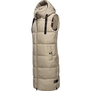 Navahoo Dames licht overgangsvest gewatteerd vest met capuchon snuifje XS-XXL, Pebble Grey, M
