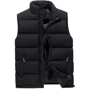 Mens Body Warmers Gilet Jas Vest Packable Ultralight Rits Zakken, Zwart, XS/S