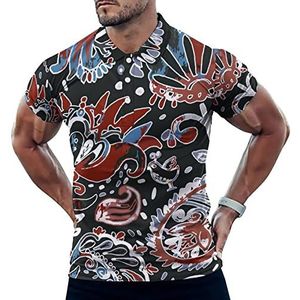 Kleurrijke Abstracte Paisley Casual Poloshirts Voor Mannen Slim Fit Korte Mouw T-shirt Sneldrogende Golf Tops Tees S