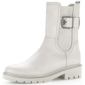 Gabor Chelsea Boots voor dames, Chelsea laarzen, gemiddelde extra breedte (G), wit nebbia 51, 38.5 EU