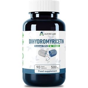 Alzuro Labs Dihydromyricetine (DHM) 500 mg - 90 veganistische capsules | 98% extract uit Ampelopsis Grossedentata Leaf | Ondersteunt leverfunctie en algemeen welzijn | 3e partij getest in laboratoria