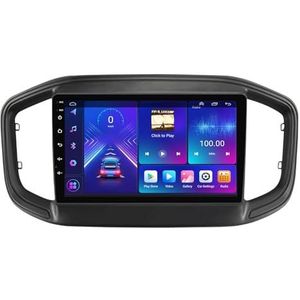 Android 14.0 2 Din Autoradio 9"" Touchscreen Auto Stereo voor Fiat Strada 2020-2022-[Ingebouwd CarPlay/Android auto/DSP/GPS]-Support MIC/Stuurbediening/Bluetooth 5.0(P5 4G+WIFI 8Core 8G+128G)