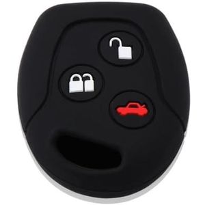 Sleutelbehuizing houder Auto Silicone Auto Sleutelhanger Geval Cover Sticker Set Beschermer Voor Ford Voor Mondeo Voor Fiesta Voor Focus C-Max KA Voor GALAXY Voor Externe Sleutelbehuizing(Schwarz)