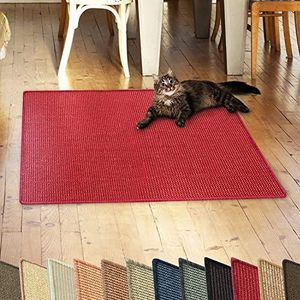 KARAT Sisal krabmat, deurmat, tapijt,sisalmat, sterk & verkrijgbaar in vele kleuren en maten (160 x 240 cm, rood)