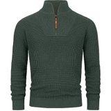 Indicode Heren INYassip Knit Sweater | Gebreide trui met opstaande kraag Army M
