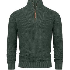 Indicode Heren INYassip Knit Sweater | Gebreide trui met opstaande kraag Army M