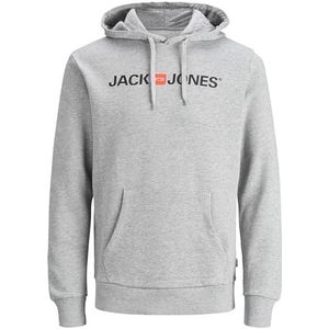 Herren Jack & Jones Corp Logo Sweater Hoodie - Basis Trui met Capuchon - Normale Pasvorm, Colour:Grey, Size:S