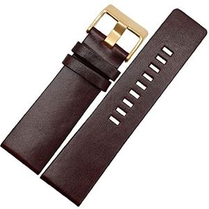 INEOUT Lederen horlogeband 22 24 26 28 30 mm 32mm armband fit for dieselhorloge bandhorloges band geschikt for DZ4343 DZ7293 DZ7333 Bochtband (Color : Dark Brown gold, Size : 28mm)