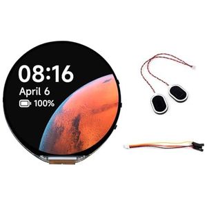 Waveshare ESP32-S3 1,8 inch Ronde Display Development Board, 360 × 360 Pixels 262K kleuren LCD-scherm met ESP32-S3, ondersteunt WiFi & Bluetooth, 32-bit LX7 Dual-core processor